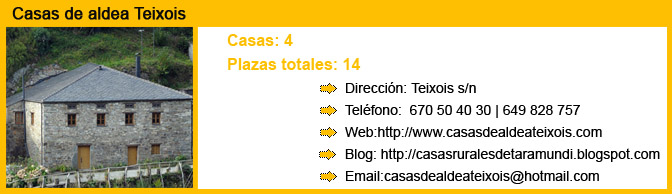 Información Casas de aldea Teixois